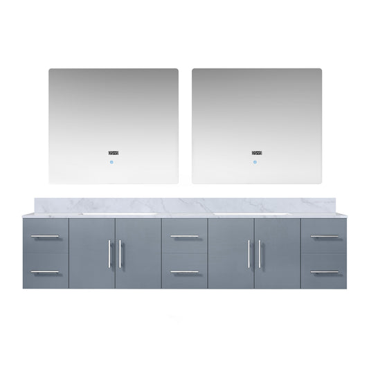 Lexora Collection Geneva 84 inch Double Bath Vanity, Top, and 36 inch LED Mirrors - Luxe Bathroom Vanities
