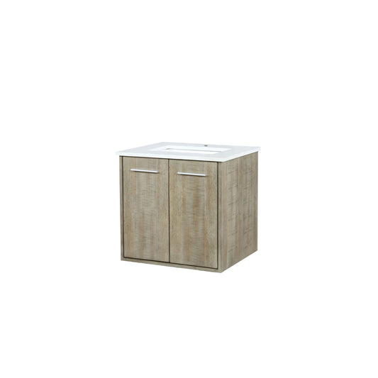 Lexora Collection Fairbanks 24 inch Rustic Acacia Bath Vanity and Cultured Marble Top - Luxe Bathroom Vanities