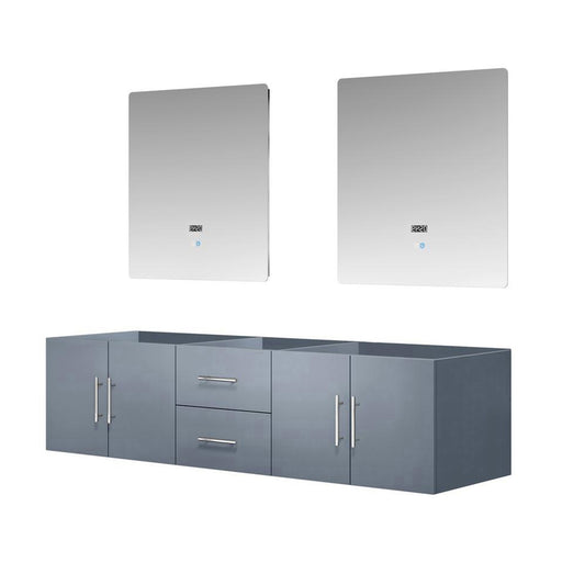 Lexora Collection Geneva 72 inch Double Bath Vanity and 30 inch LED Mirrors - Luxe Bathroom Vanities