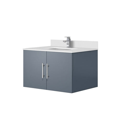 Lexora Collection Geneva 30 inch Bath Vanity, White Quartz Top, and Faucet Set - Luxe Bathroom Vanities
