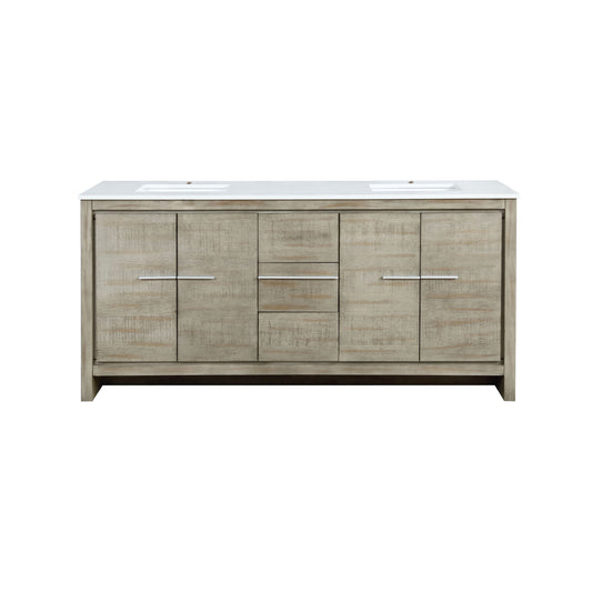 Lexora Collection Lafarre 72 inch Rustic Acacia Double Bath Vanity and Cultured Marble Top - Luxe Bathroom Vanities