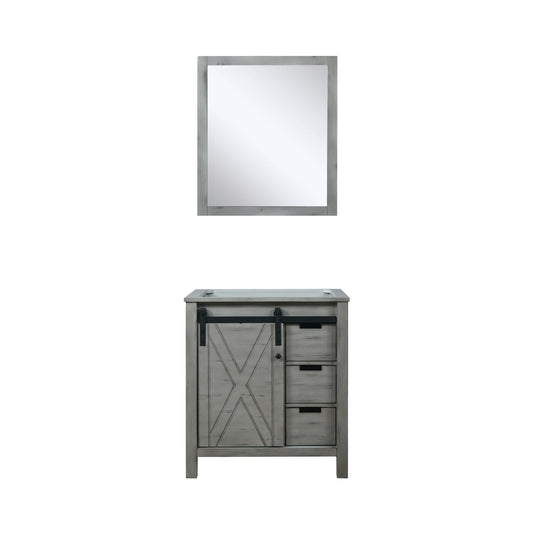 Lexora Collection Marsyas 30 inch Bath Vanity and 28 inch Mirror - Luxe Bathroom Vanities