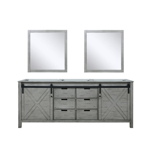 Lexora Collection Marsyas 80 inch Double Bath Vanity and 30 inch Mirrors - Luxe Bathroom Vanities