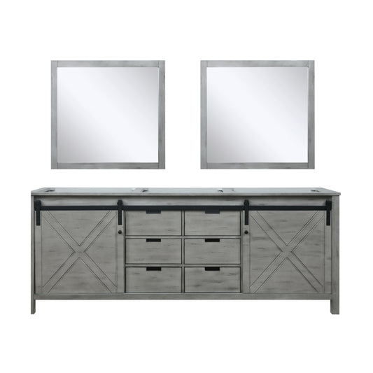 Lexora Collection Marsyas 84 inch Double Bath Vanity and 34 inch Mirrors - Luxe Bathroom Vanities