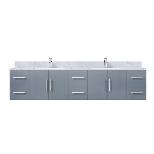 Lexora Collection Geneva 84 inch Double Bath Vanity, Top, and Faucet Set - Luxe Bathroom Vanities