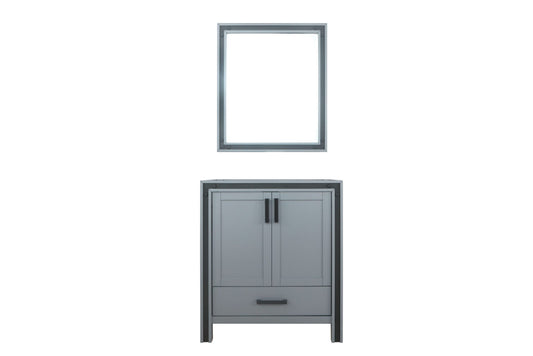 Lexora Collection Ziva 30 inch Single Bath Vanity and 28 inch Mirror - Luxe Bathroom Vanities