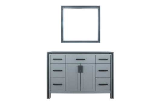 Lexora Collection Ziva 48 inch Single Bath Vanity and 34 inch Mirror - Luxe Bathroom Vanities