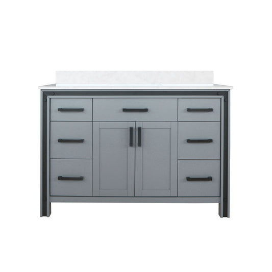 Lexora Collection Ziva 48 inch Single Bath Vanity and Cultured Marble Top - Luxe Bathroom Vanities