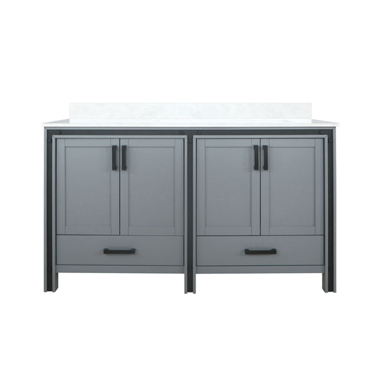 Lexora Collection Ziva 60 inch Double Bath Vanity and White Quartz Top - Luxe Bathroom Vanities