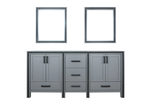 Lexora Collection Ziva 72 inch Double Bath Vanity and 30 inch mirror - Luxe Bathroom Vanities