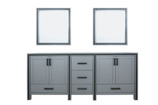 Lexora Collection Ziva 80 inch Double Bath Vanity and 30 inch mirror - Luxe Bathroom Vanities