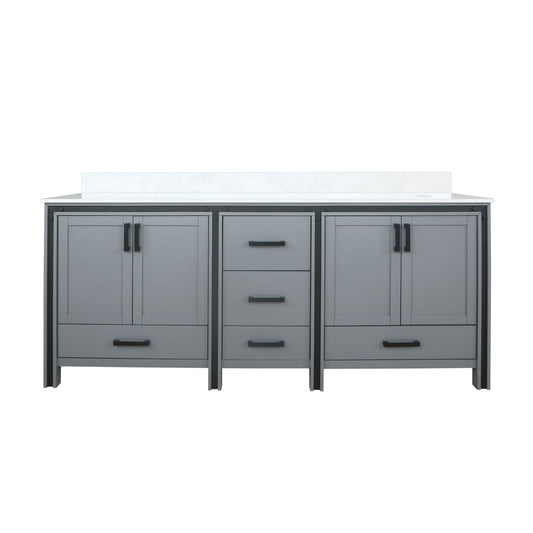 Lexora Collection Ziva 80 inch Double Bath Vanity and White Quartz Top - Luxe Bathroom Vanities
