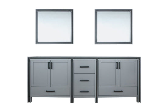 Lexora Collection Ziva 84 inch Double Bath Vanity and 34 inch mirror - Luxe Bathroom Vanities