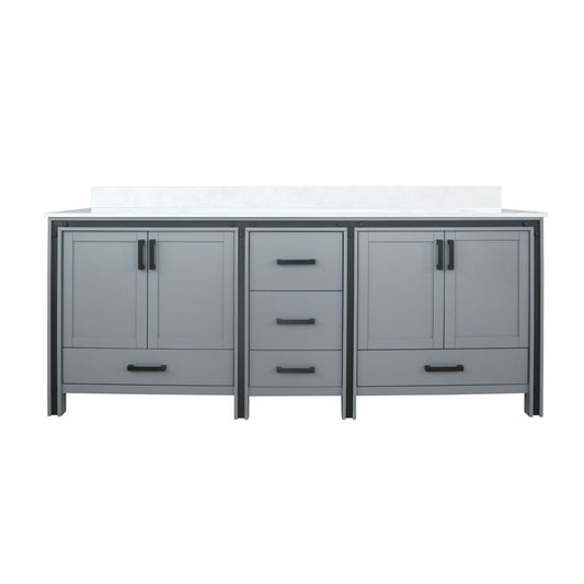 Lexora Collection Ziva 84 inch Double Bath Vanity and White Quartz Top - Luxe Bathroom Vanities