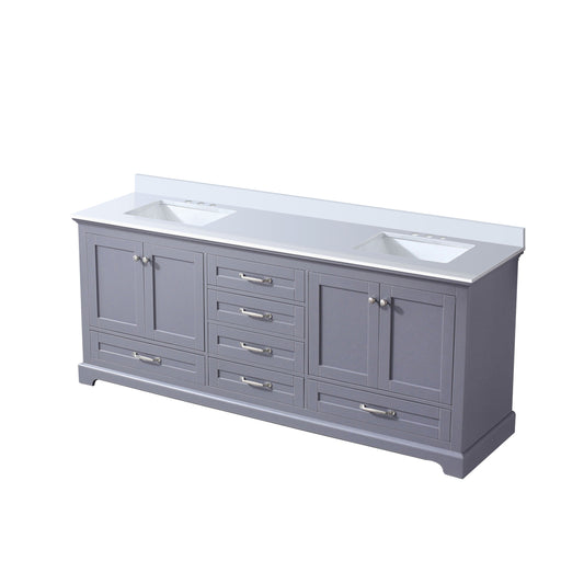 Lexora Collection Dukes 80 inch Double Bath Vanity and White Quartz Top - Luxe Bathroom Vanities