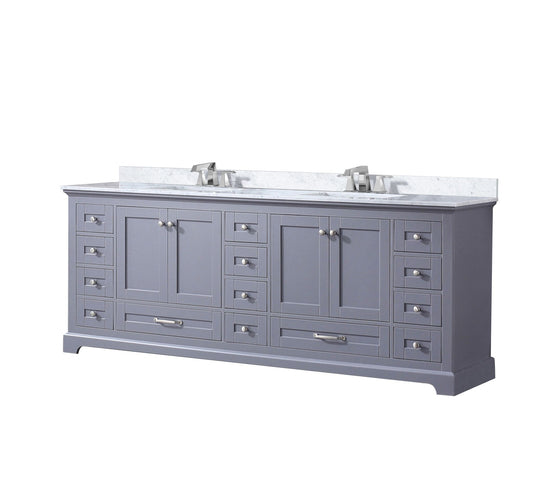 Lexora Collection Dukes 84 inch Double Bath Vanity, Top, and Faucet Set - Luxe Bathroom Vanities