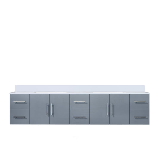 Lexora Collection Geneva 84 inch Double Bath Vanity and White Quartz Top - Luxe Bathroom Vanities