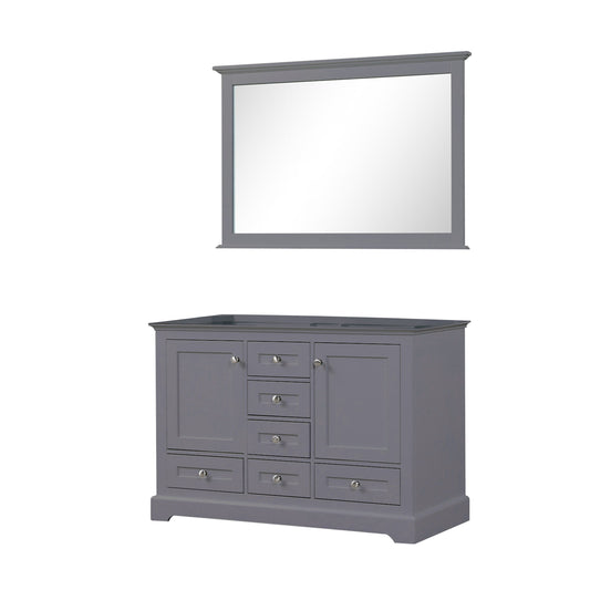 Lexora Collection Dukes 48 inch Double Bath Vanity and 46 inch Mirror - Luxe Bathroom Vanities
