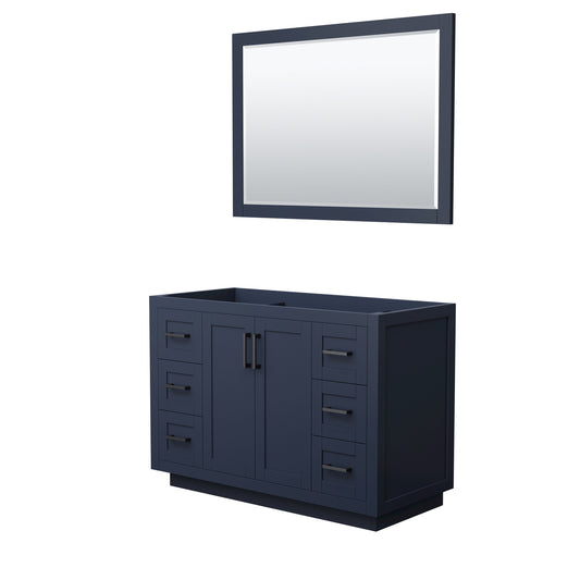 Wyndham Collection Miranda 48 Inch Single Bathroom Vanity, No Countertop, No Sink, 46 Inch Mirror - Luxe Bathroom Vanities