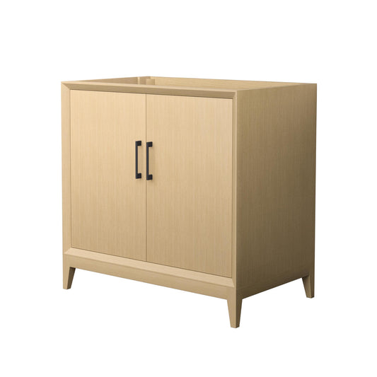 Wyndham Janna 36 Inch Single Bathroom Vanity in White Oak No Countertop No Sink - Luxe Bathroom Vanities
