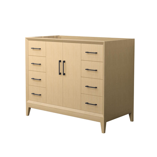 Wyndham Janna 42 Inch Single Bathroom Vanity in White Oak No Countertop No Sink - Luxe Bathroom Vanities