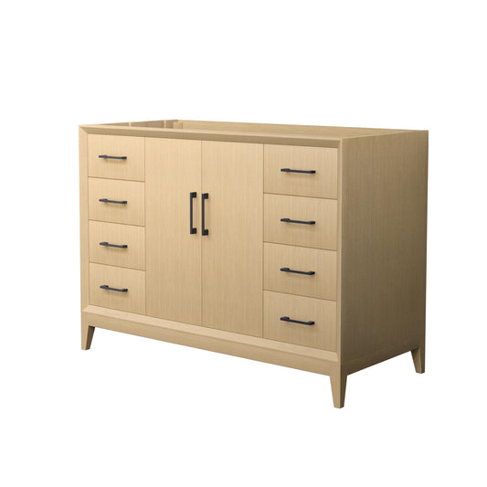 Wyndham Janna 48 Inch Single Bathroom Vanity in White Oak No Countertop No Sink - Luxe Bathroom Vanities