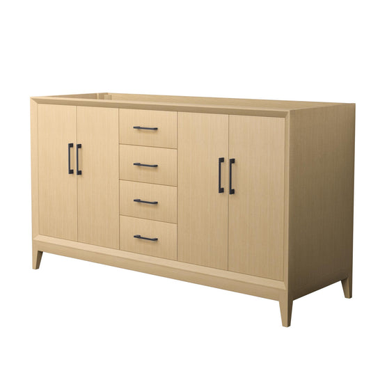 Wyndham Janna 60 Inch Double Bathroom Vanity in White Oak No Countertop No Sink - Luxe Bathroom Vanities