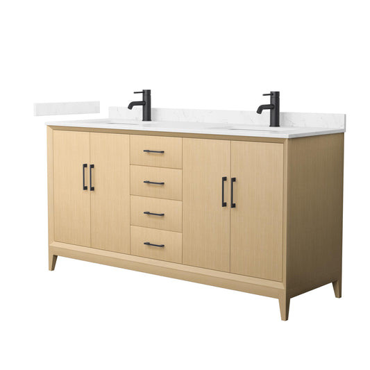 Wyndham Janna 66 Inch Double Bathroom Vanity in White Oak - Luxe Bathroom Vanities
