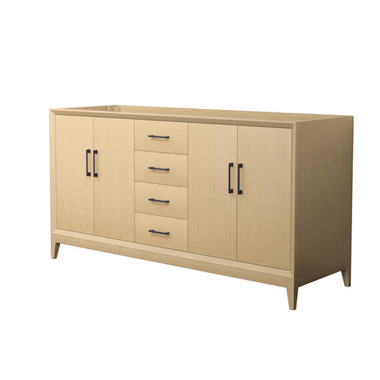 Wyndham Janna 66 Inch Double Bathroom Vanity in White Oak No Countertop No Sink - Luxe Bathroom Vanities