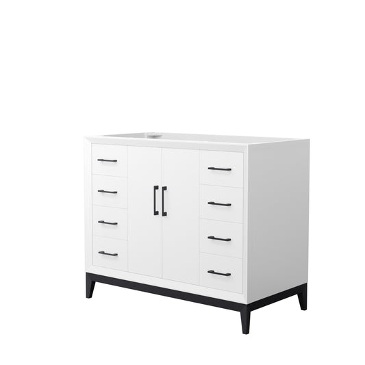 Wyndham Collection Amici 42 Inch Single Bathroom Vanity in White, No Countertop, No Sink - Luxe Bathroom Vanities