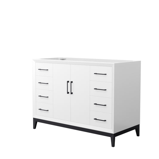 Wyndham Collection Amici 48 Inch Single Bathroom Vanity in White, No Countertop, No Sink - Luxe Bathroom Vanities