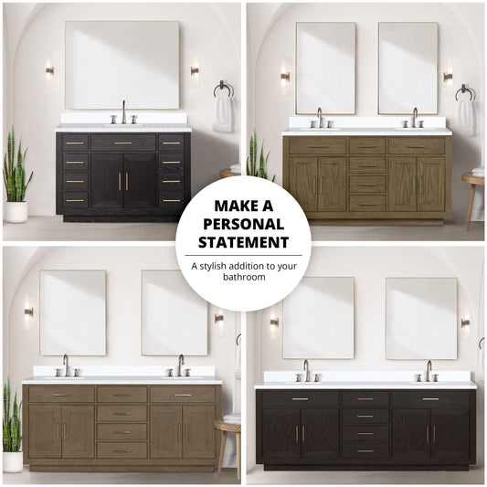 Lexora Collection Abbey 80 inch Double Bath Vanity and Carrara Marble Top - Luxe Bathroom Vanities