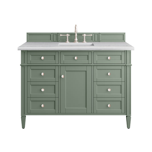 James Martin Brittany 48" Single Vanity, Smokey Celadon - Luxe Bathroom Vanities