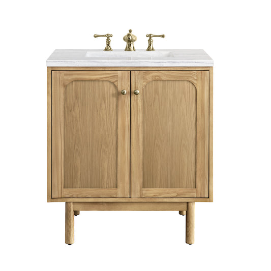 James Martin Laurent 30" Single Vanity, Light Natural Oak - Luxe Bathroom Vanities