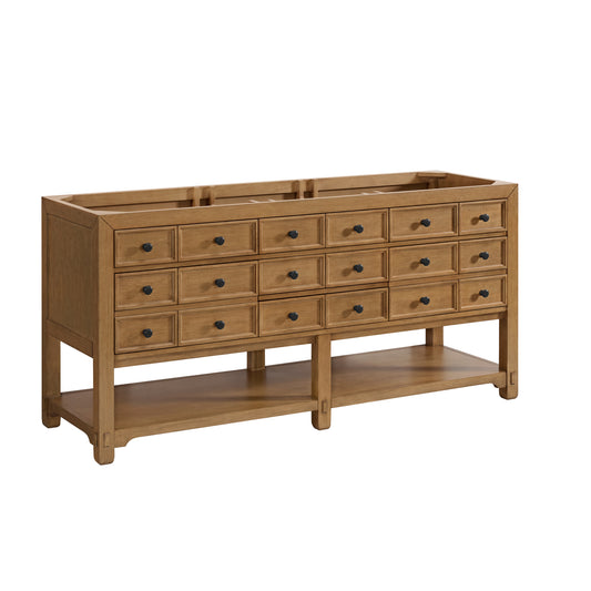 James Martin Malibu 72" Double Vanity Cabinet, Amber Birch (Cabinet Only) - Luxe Bathroom Vanities