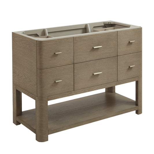 James Martin Lucian 48" Single Vanity, Pebble Oak - Luxe Bathroom Vanities
