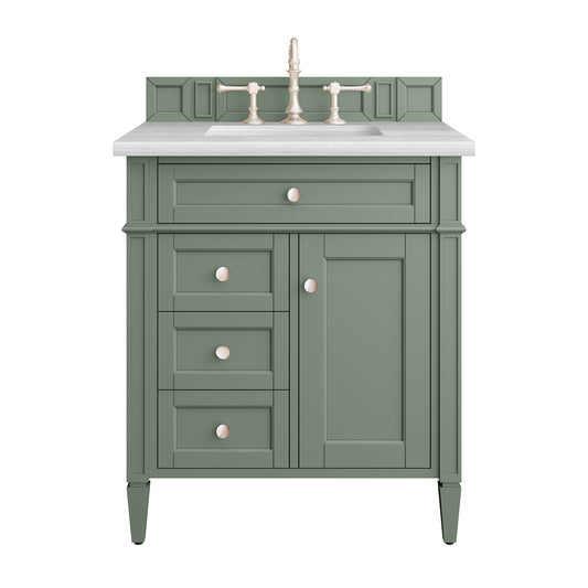 James Martin Brittany 30" Single Vanity, Smokey Celadon - Luxe Bathroom Vanities