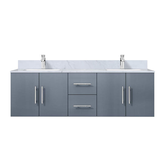 Lexora Collection Geneva 60 inch Double Bath Vanity, Top, and Faucet Set - Luxe Bathroom Vanities