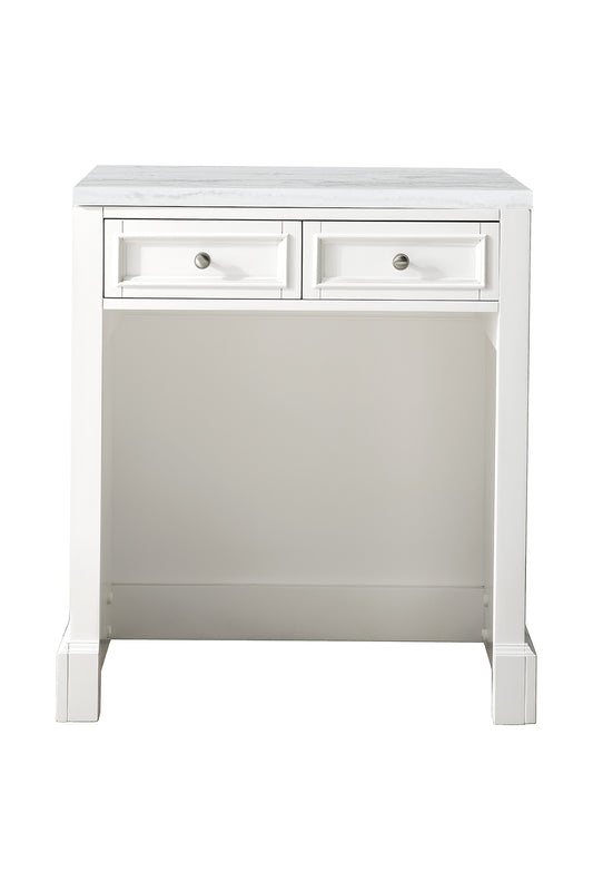 James Martin De Soto 30" Countertop Unit, Bright White with 3 CM - Luxe Bathroom Vanities