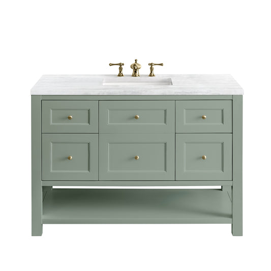 James Martin Breckenridge 48" Single Vanity, Smokey Celadon - Luxe Bathroom Vanities