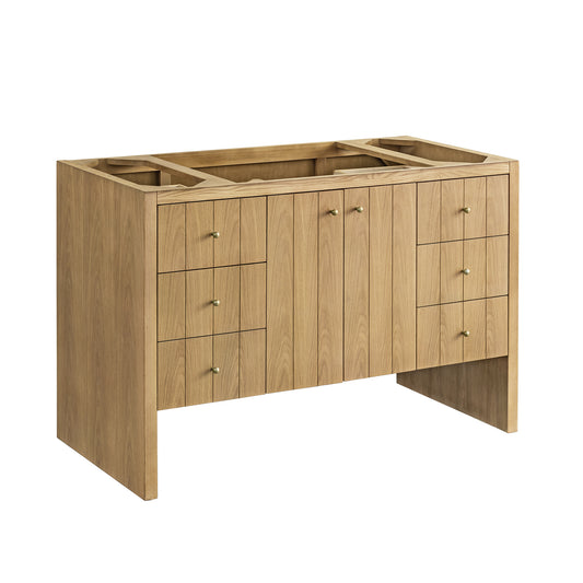 James Martin Hudson 48" Single Vanity, Light Natural Oak, Cabinet Only - Luxe Bathroom Vanities