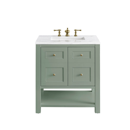 James Martin Breckenridge 30" Single Vanity, Smokey Celadon - Luxe Bathroom Vanities