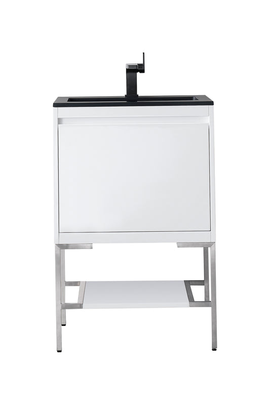 James Martin Mantova 23.6" Single Vanity With Stand and Composite Stone Top - Luxe Bathroom Vanities