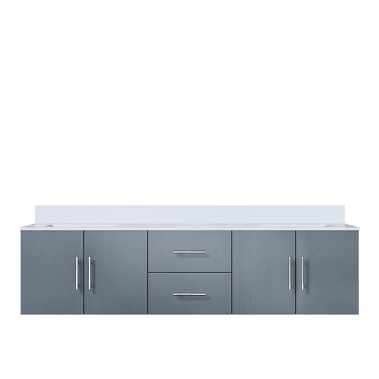 Lexora Collection Geneva 72 inch Double Bath Vanity and White Quartz Top - Luxe Bathroom Vanities