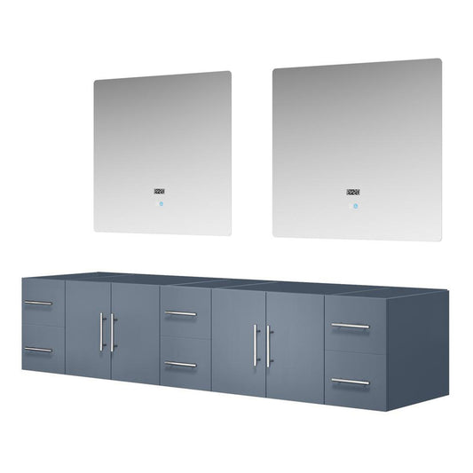 Lexora Collection Geneva 84 inch Double Bath Vanity and 36 inch LED Mirrors - Luxe Bathroom Vanities