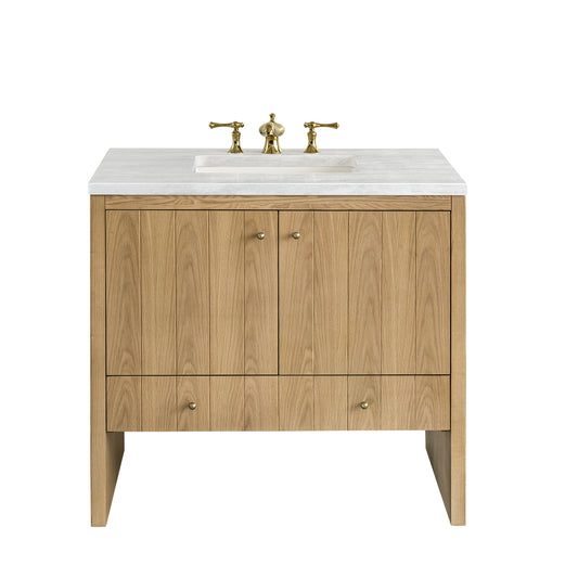 James Martin Hudson 36" Single Vanity, Light Natural Oak - Luxe Bathroom Vanities