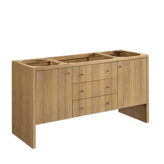James Martin Hudson 60" Single Vanity, Light Natural Oak, Cabinet Only - Luxe Bathroom Vanities
