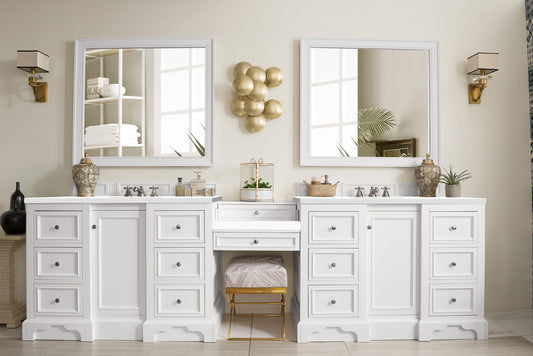 James Martin De Soto 118" Double Vanity Set with White Zeus Quartz 3 CM Top - Luxe Bathroom Vanities