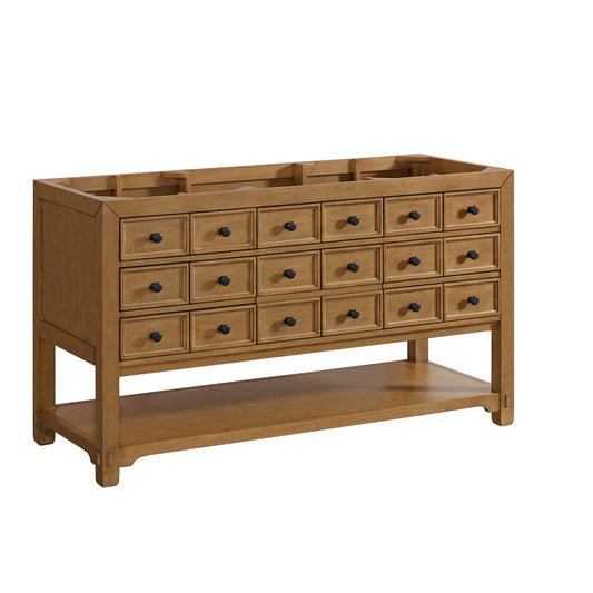 James Martin Malibu 60" Single Vanity Cabinet, Amber Birch (Cabinet Only) - Luxe Bathroom Vanities