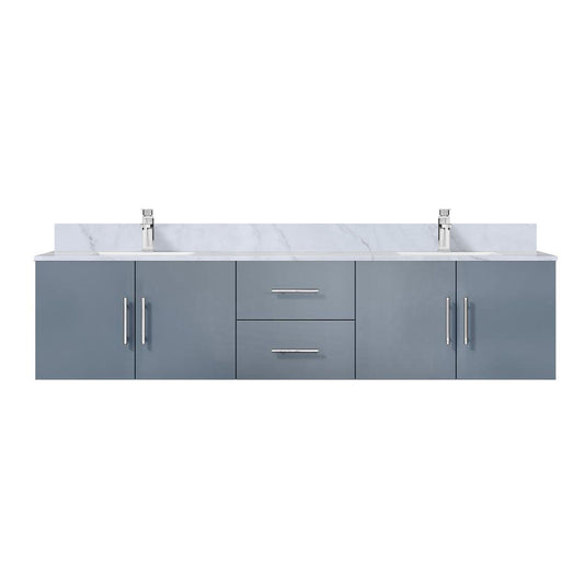 Lexora Collection Geneva 80 inch Double Bath Vanity, Top, and Faucet Set - Luxe Bathroom Vanities